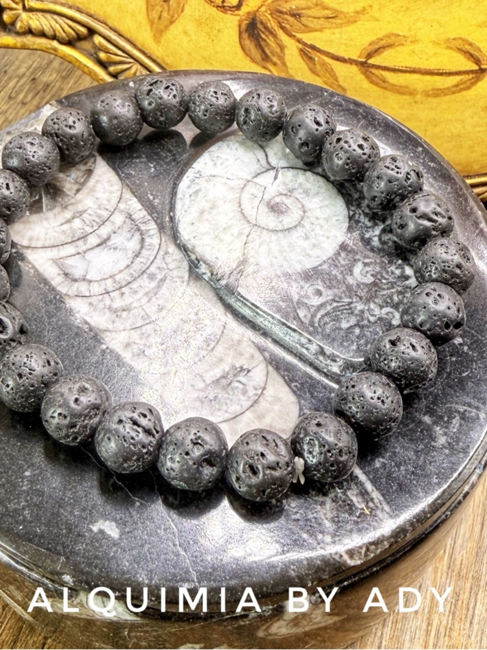 SIMPLE Lava rock  beaded bracelet/protection and abundance bracelet